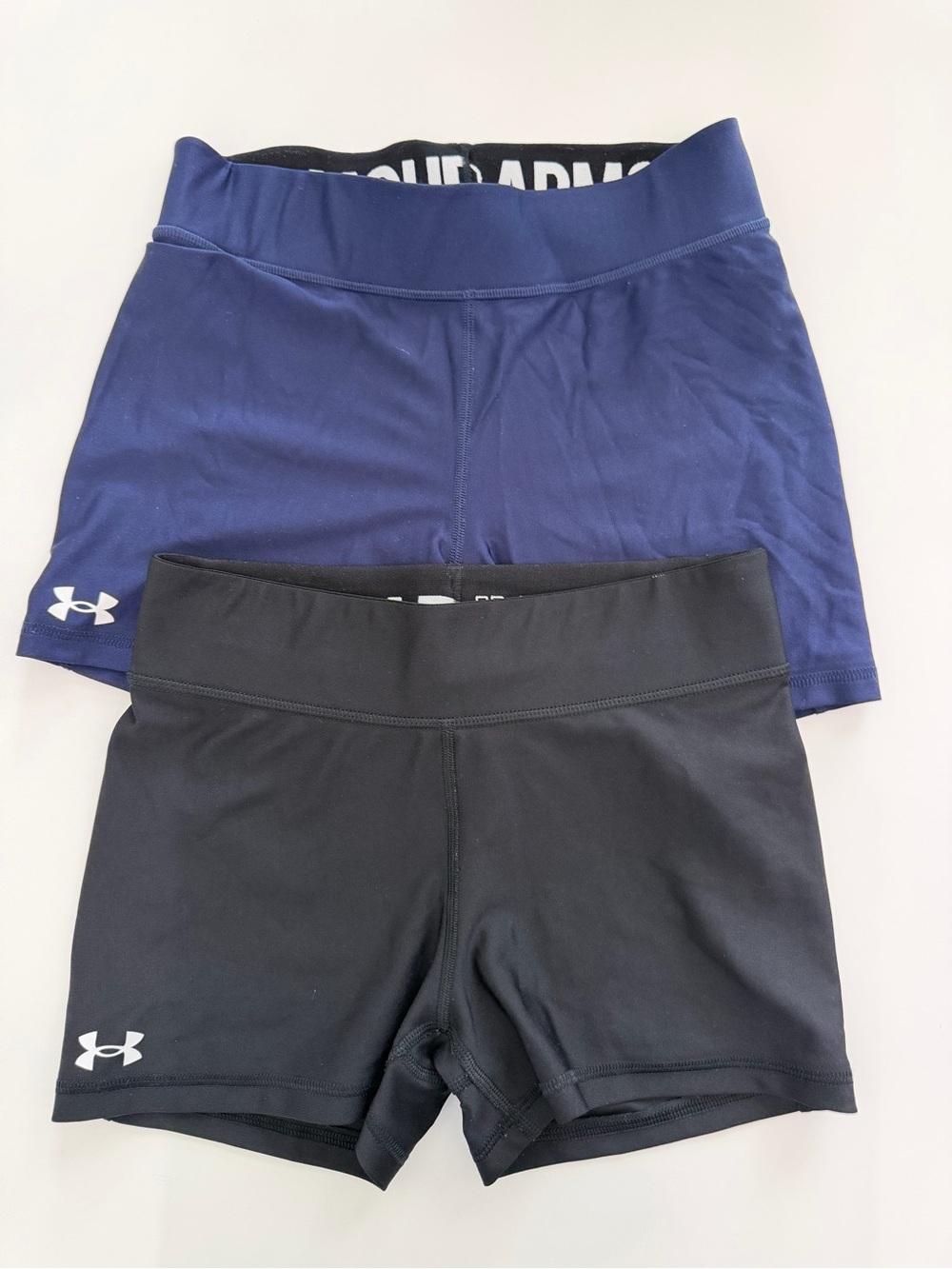 Under Armour Shorts Medium Compression Heat Gear Set of 2 Navy & Black